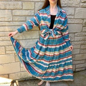 Western Pattern Two Piece Top And Skirt Set